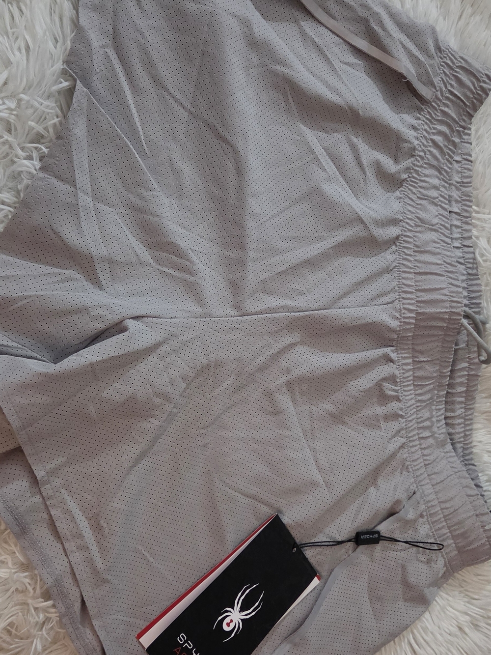Spyder Women Light Gray Mesh Athletic Shorts